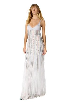 Missoni Sleeveless Flame-effect Viscose Lam&eacute; Gown in Green& Brown at Nordstrom, Size 44 It