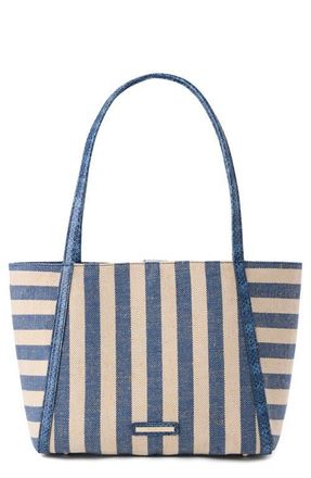 Brahmin Mona Croc Embossed Leather Tote in Blue at Nordstrom