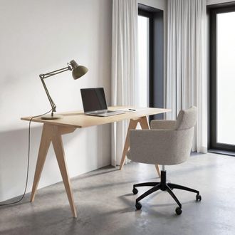 Maisons du monde Escritorio de chapa de roble y roble macizo de 140 cm