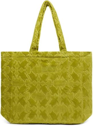 Vilebrequin Terry Cloth Beach Bag Turtles Jacquard - Dames - Shoppers - Groen - ONE Size - Tassen
