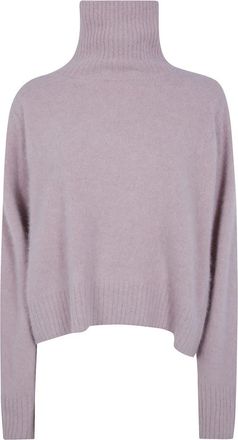 C.T. Plage Pullover met hoge hals - Dames - Coltruien - Roze - S - Wol - Truien & Vesten
