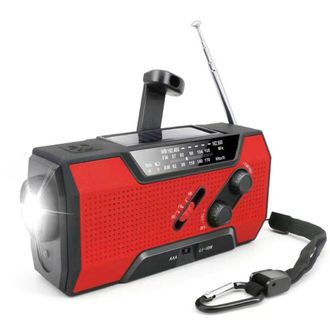 OEM Radio De Emergencia Con Bater&iacute;a Externa Integrada De 2000 Mah - Radio Port&aacute;til - Radio Con Dinamo - Radio De Emergencia Con Dinamo Solar - Roja