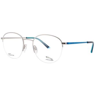 Jaguar Mens Silver Tone Rectangular Eyeglass Frames Jg33622