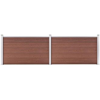vidaXL Valla De Jard&iacute;n De Wpc Marr&oacute;n 353x106 Cm Vidaxl