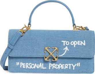 Off-white East/West Jitney Top Handle Denim Satchel in Light Blue at Nordstrom Rack