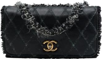 Chanel Pre-owned Vintage Schoudertas - Dames - Vintage Schoudertas - Zwart - ONE Size - Wol - Vintage