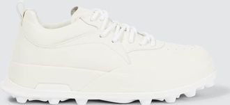 スニーカー JIL SANDER WHITE LEATHER AND FABRIC BASKET SNEAKERS Leather sneakers in white - Jil Sander | Mytheresa