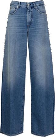 Nine In The Morning Gea Wide Jeans - Dames - Loose Fit Jeans - Blauw - W28 - Katoen - Jeans