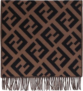 Fendi Winter Scarves, female, Brown, Size: ONE SIZE FF Scarf