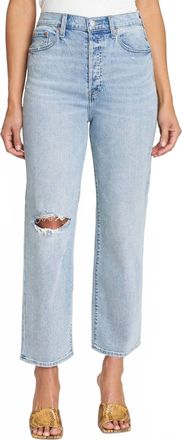 Pistola Denim Cassie Crop Super High Rise Straight Crop Jeans In Blue