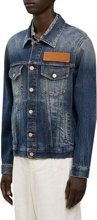 Palm Angels Mens Blue Cotton Denim Jacket Clothing