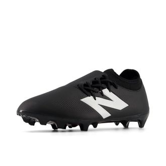 New Balance Unisex-Adult Furon Dispatch Fg V7+ Soccer Shoe, Black/White/True Red, 14.5 Women/13 Men