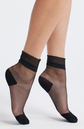 Casa Clara Love Remi Sheer Ankle Socks in Black at Nordstrom