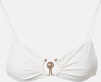 CHRISTOPHER ESBER Ring-detail ruched bikini top