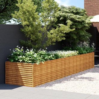 Berkfield Home Garden Raised Bed 479x100x69 cm Corten Steel in Brown | Size: 479 x 100 x 69 cm
