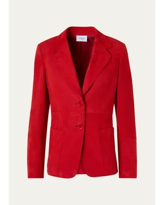 Akris Suede Single-Breasted Blazer