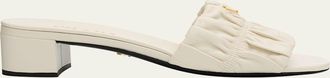 Prada 35mm Matelasse Nappa Leather Block-Heel Sandals