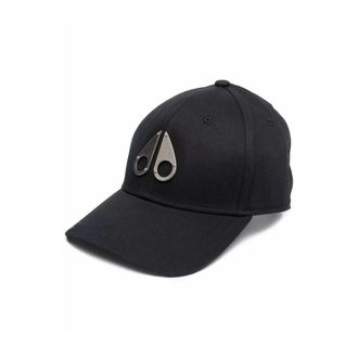 Moose Knuckles Hats & Caps, male, Black, ONE SIZE, Black Logo Icon Cap