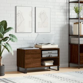 vidaXL Mueble De Discos Madera De Ingenier&iacute;a Marr&oacute;n Roble 85x38x48 Cm Vidaxl