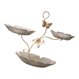 OEM Juego De Cuencos De Cristal Con Marco De Hierro En Forma De Mariposa Dorada