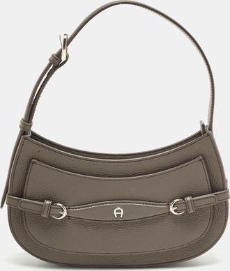 Aigner Cavallo Mini Dark Grey Leather Shoulder Bag