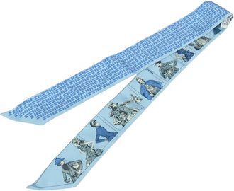 Hermès 2015-2007 Printemps Ete 69 Automne Hiver 70 Silk Twilly Scarf scarves - Blauw
