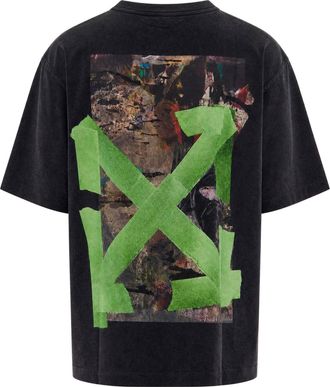 Off-white Mens T-Shirt Bacco Arrow Skate Vintage Black Cotton T-Shirts And Polos