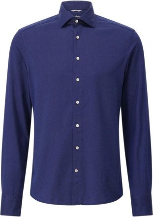 Stenstr&ouml;ms Katoenen Slim-Fit Shirt - Heren - Casual Overhemden - Blauw - M - Katoen - Overhemden