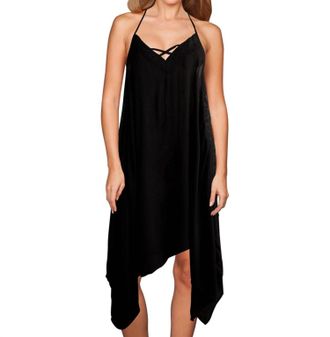 Raviya V Neck Beach Dress In Black