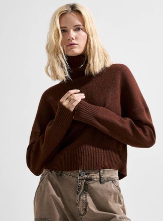 Icone Womens Responsibly sourced wool cropped turtleneck sweater