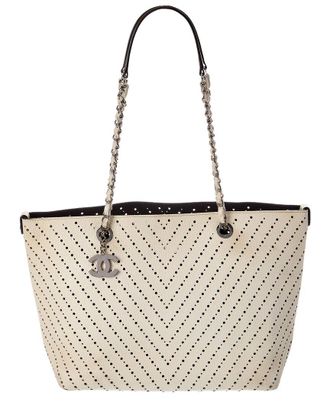 Chanel Neutral Leather Coco Mark Tote (Authentic Pre-Loved)