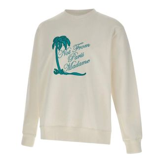 Dr&ocirc;le de Monsieur Sweatshirts, male, White, Size: XL Slogan Palmiers Sweatshirt