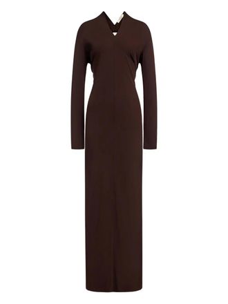 12 Storeez open-back maxi dress - women - Viscose/Polyester - S - Brown