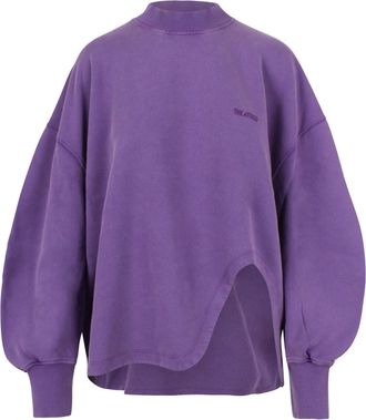 The Attico Sweatshirts, female, Purple, Size: XS Sweatshirt with puff sleeves