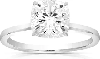 Vir Jewels 2 cttw Cushion Lab Grown Diamond Engagement Solitaire Ring in 14K White Gold For Women