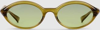 Gucci Oval Frame Sunglasses, Green