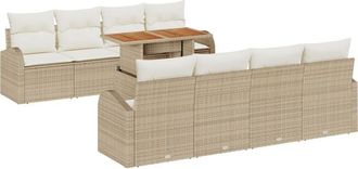 vidaXL Garden Sofa Set 7 pcs Beige and cream 100 x 55 x 73 cm Vidaxl