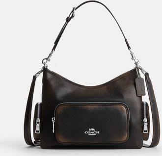 Coach Laurel Shoulder Bag With Pockets In Loved Leather
