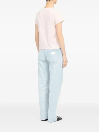 Maison Margiela Logo-Embroidered Cotton T-Shirt - Powder Pink