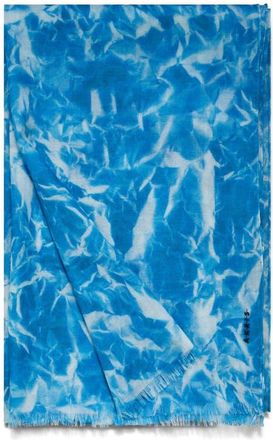 Akris Whitecaps Cashmere Fringe Scarf in Twilight at Nordstrom