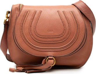 Chlo&eacute; Pre-owned Chloe Medium Grained Calfskin Marcie Saddle Crossbody Ladies HX5L13QSK2RDPYBS