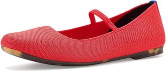 Rothy's The Max Square Mary Jane Womens Dress Flat Shoes Red Hot : 10.5 M, Synthetic