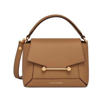 Strathberry Tassen, Dames, Bruin, ONE Size, Leer, Mosaic Nano Bag