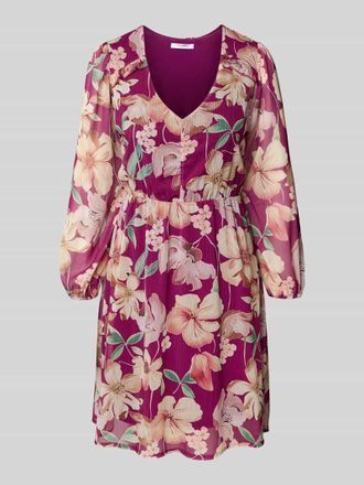 Zabaione Knielanges Kleid mit V-Ausschnitt in Fuchsia, Größe XXL