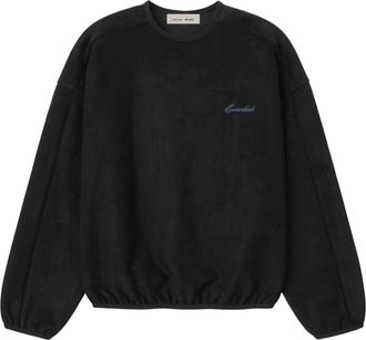 Fear of God Suede Fleece Signature Modern Sweatshirt W/ Piping Black RW01442-0152