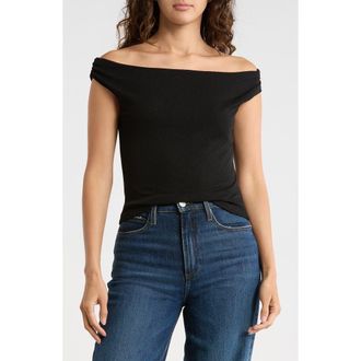 Madden Girl Drape Neck Off the Shoulder Top in Black at Nordstrom Rack, Size X-Large