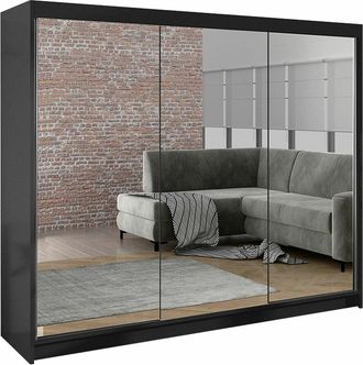 Mirjan24 Mobilier1 - Armario Closico 160, Negro, 215x200x58cm, Puertas De Armario: Correderas, N&uacute;mero De Estantes: 0