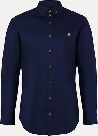 Vivienne Westwood Two Button Krall Shirt Compact Poplin Navy Blue 54 Men