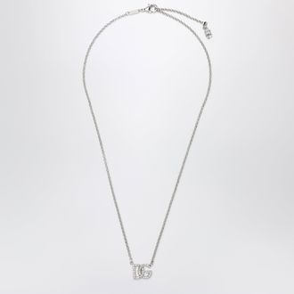 Dolce & Gabbana Collana a catena con logo DG in metallo argento