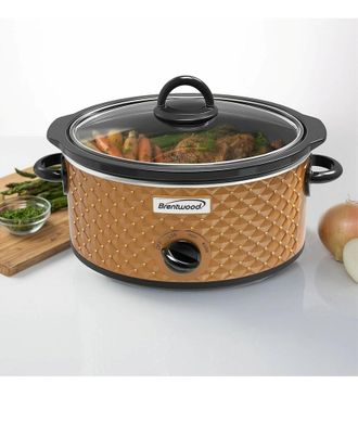 Brentwood 3.5Qt Copper Diamond Pattern Slow Cooker